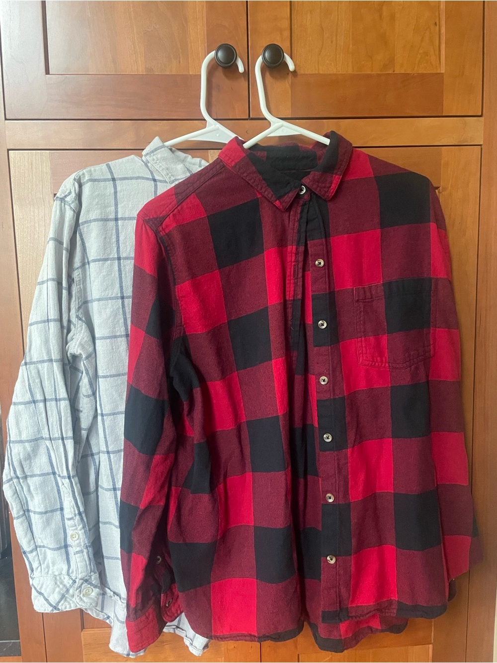 2 Women’s Button-Up Shirts, flannel style